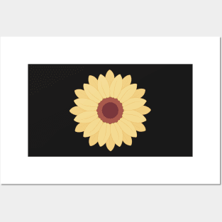 Simple Sunflower Mandala - Radial Symmetry Posters and Art